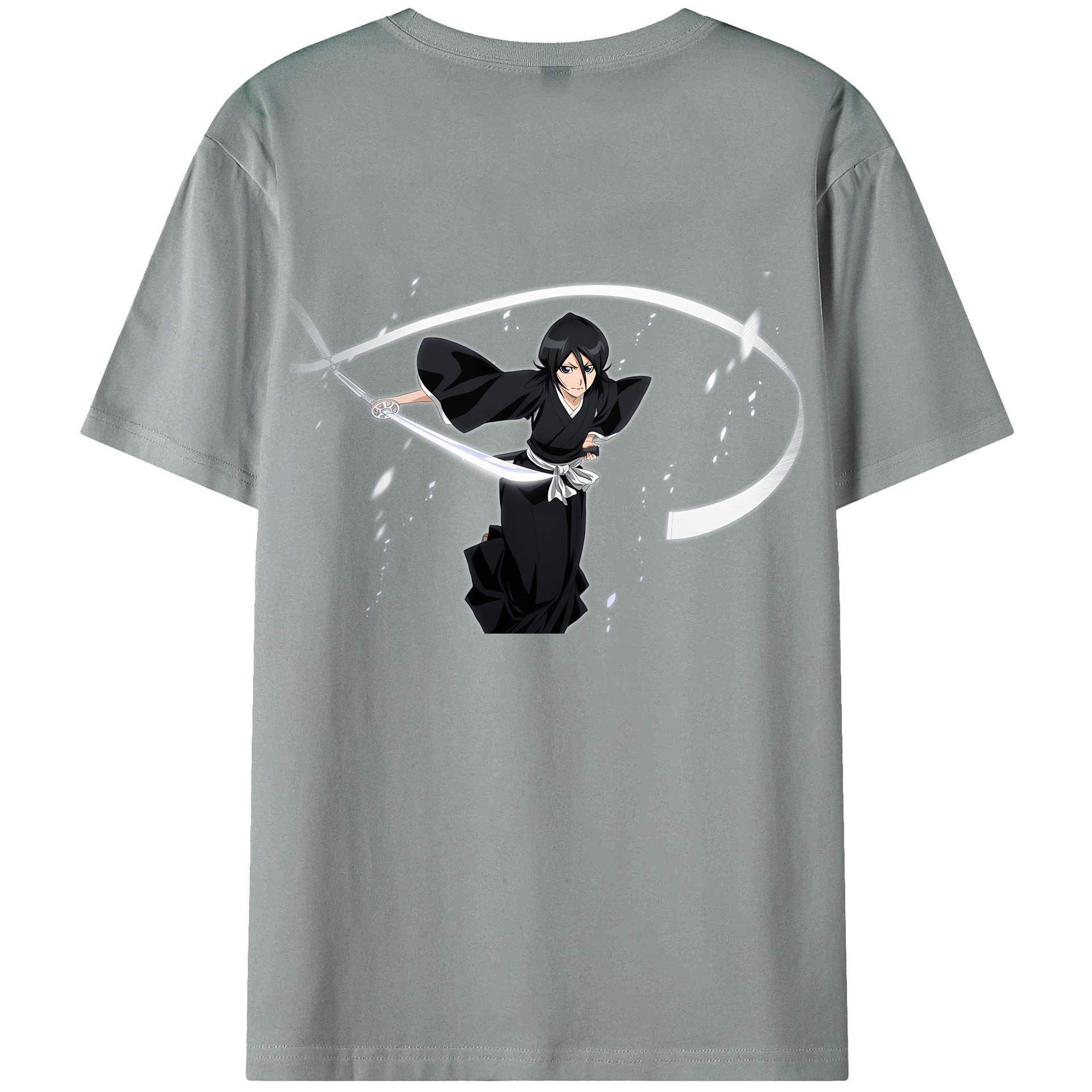 （画像用） ブリーチ 朽木ルキア BLEACH Kuchiki Rukia 綿100％ メンズ半袖Tシャツ（バックプリント） 通気性